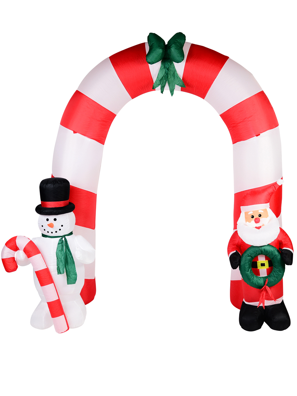 Santa Snowman And Archway Illuminated Christmas Inflatable Display 2