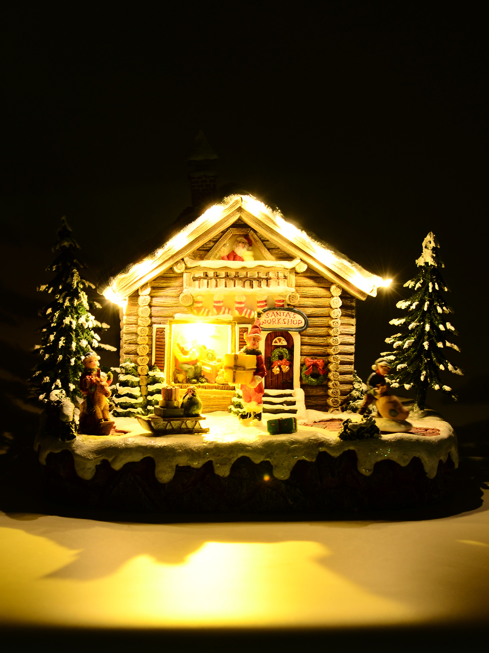 Battery operated outlet christmas village