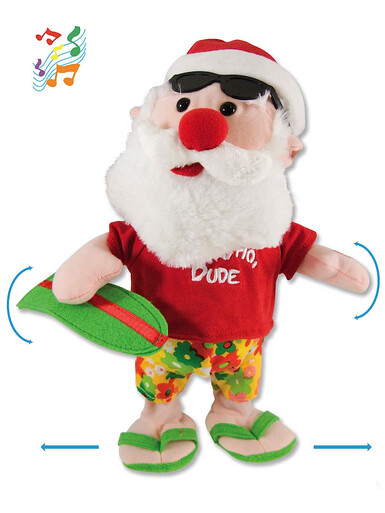 ANIMATION - SANTA WITH SURF BOARD - 360MM  