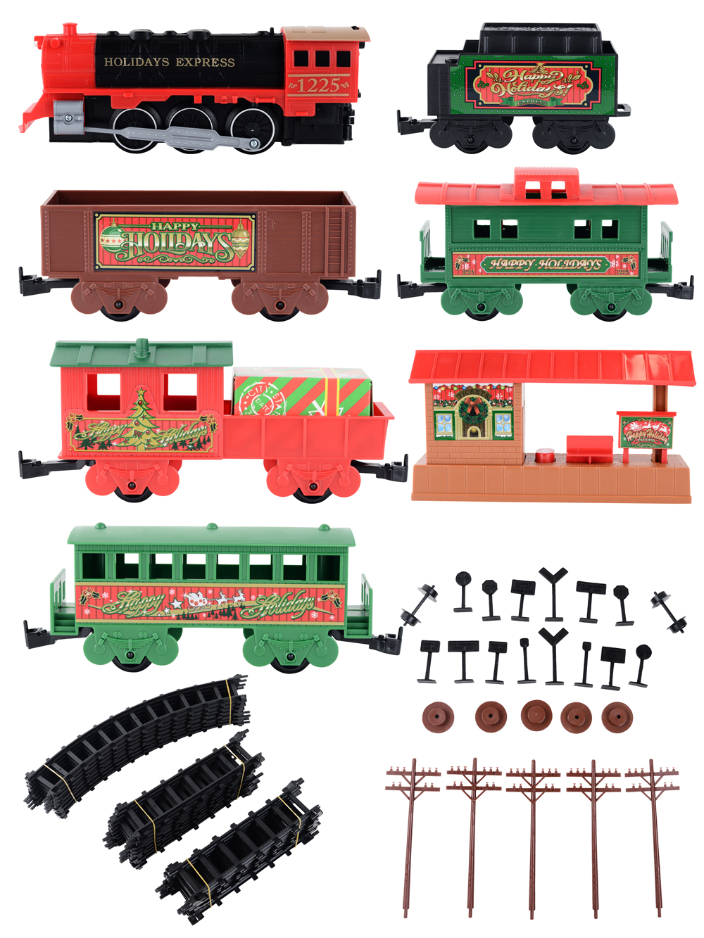 Holiday Express Musical Christmas Train Set | 54 Piece Set With