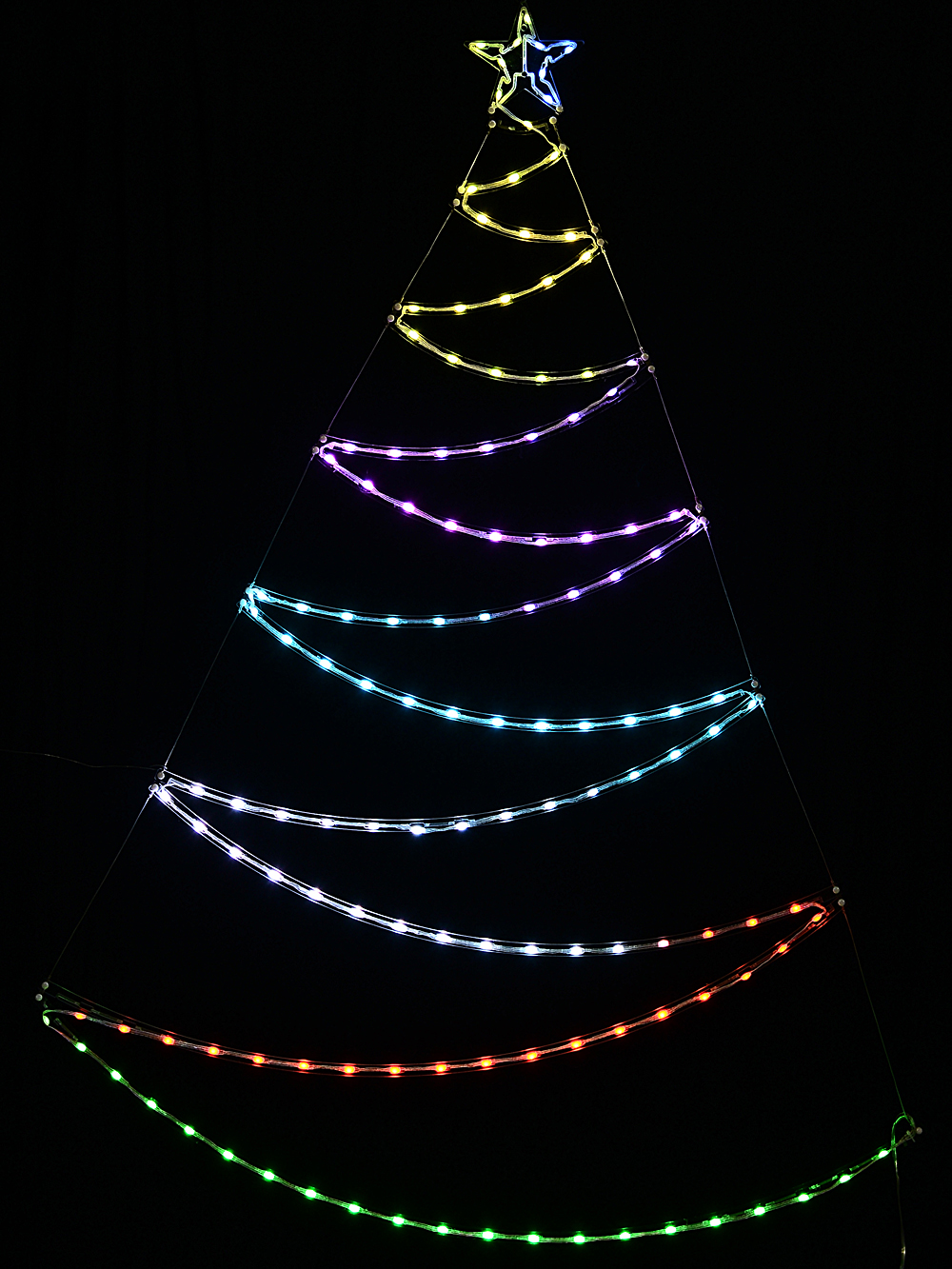 Multi Colour Digital LED Hanging Christmas Tree & Star Light Display