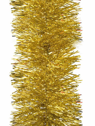 TINSEL - 5.5 METRES LONG - 150MM X 6PLY WIDE - METALLIC GOLD