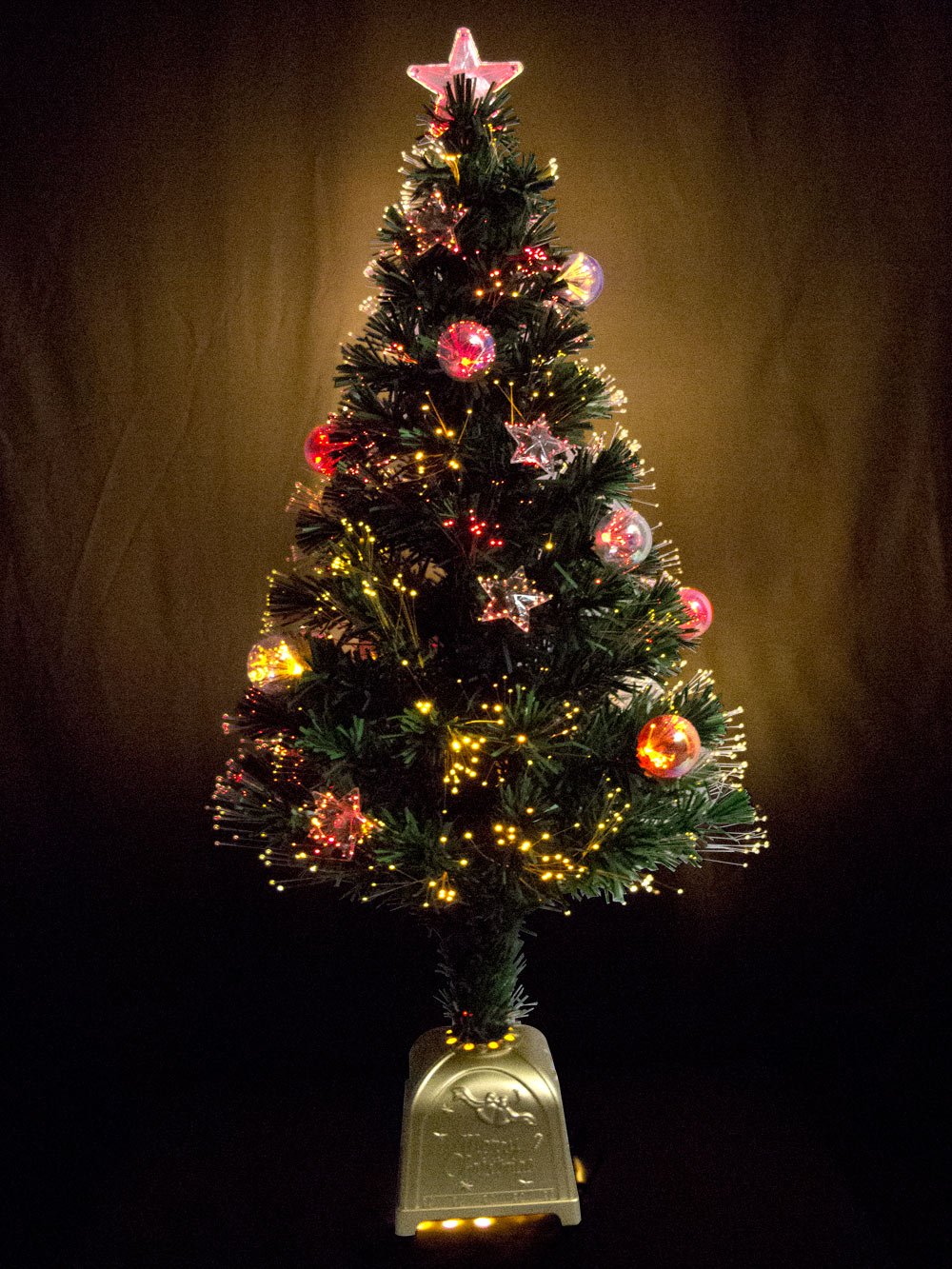 small battery operated fibre optic christmas tree