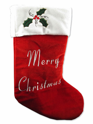 STOCKING - LARGE RED WHITE TRIM - 67CM