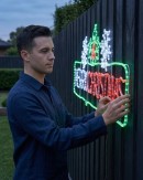 2m Dynamic Framed Merry Christmas, Holly & Snowflakes Outdoor LED Display