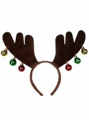 Brown Reindeer Antlers Headband With Sequins & Baubles | One Size Fits Most