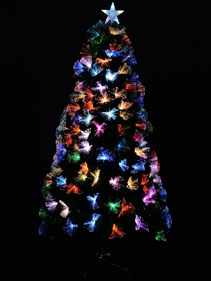 Vivid Multi Colour Dynamic LED Fibre Optic Christmas Tree With 185 Tips - 1.5m