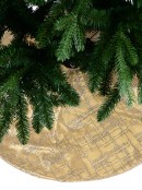 1m Sheer Organza & Gold Satin Geometric Christmas Tree Skirt