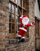 Hanging Santa On Ladder Outdoor Stretch Nylon Christmas Decoration | 1m