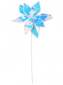 55cm Iridescent Glossy & Shiny Poinsettia Flower Long Christmas Stem