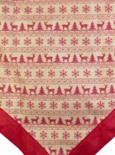 Red Snowflake, Trees & Reindeers On Hessian Table Runner - 1.5m