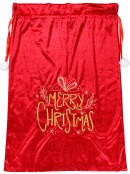 70cm Red Velvet Merry Christmas & Decorations Embroidered Santa Sack