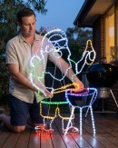 1m Cheers! BBQ Cooking Santa Outdoor Christmas Multi Colour LED Display