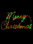 Red & Green Cursive Merry Christmas LED Rope Light Silhouette - 72cm