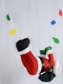 Padded Rope Climbing Santa With Lights Outdoor Hanging Decoration - 1.7m