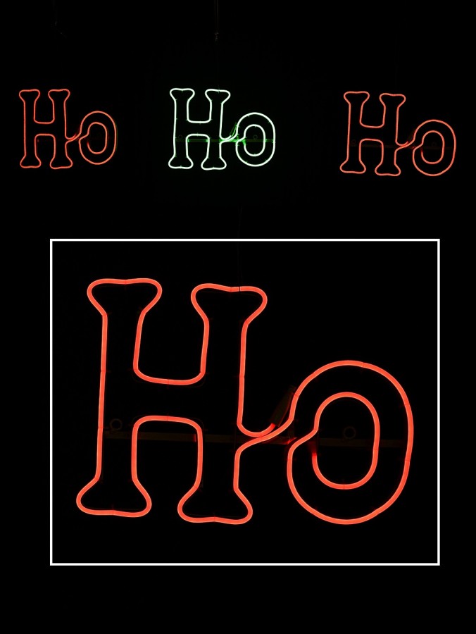 Red & Green ' Ho Ho Ho ' Neon Christmas Light Display Silhouette - 2.5m