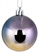 6x 60mm Metallic Rainbow-Like Iridescent Christmas Baubles