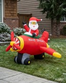 2.1m Large Animated Santa Rocket Aeroplane | LED Outdoor Inflatable
