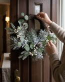 50cm Frosted Winter Christmas Wreath With Snowberries & Flocked Foliage