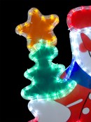 Snowman With LED Rope Light Motif - 80cm