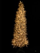 Pyrenees White Fir Dual Colour Flocked Slim Christmas Tree With 878 Tips - 2.3m