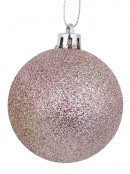 Pink Metallic & Glittered With Mint Green Metallic & Matte Baubles - 12 x 60mm