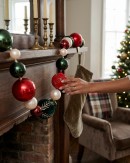 2m Red Green Soft Rose Gold & Champagne Mixed Texture Display Garland