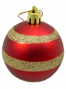 Red & Green Baubles With Assorted Patterns - 9 x 60mm