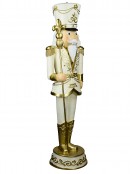 1.8m Ivory & Gold King Nutcracker With Sceptre Life Size Resin Ornament