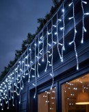 420 Cool White LED Icicle Lights 8 Function With Memory Hold | 10m