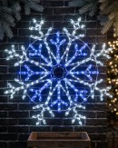 84cm Dynamic Layered Snowflake Outdoor Blue & Cool White LED Light Display