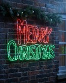 94cm Red Green & Cool White LED Merry Christmas Motif With Twinkle Effect