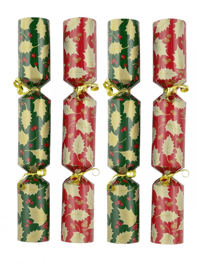 Red & Green With Gold Holly Leaf Bon Bons - 50 x 28cm