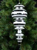 52cm Metallic Silver Ellipsoid Baubles Icicle Large Display Finial