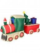 2.4m Santa Express Train Inflatable Display | LED Outdoor Locomotive Scene