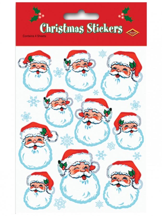 Santa Face Stickers - 40 stickers