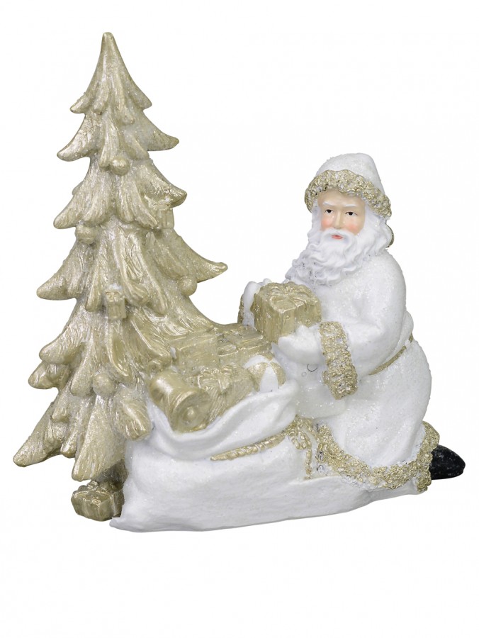Traditional Santa Placing Gifts Under Christmas Tree Christmas Ornament - 18cm