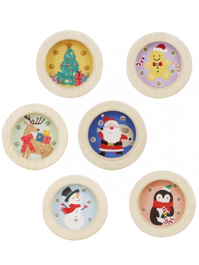 Assorted Wooden Christmas Theme Balance Ball Games