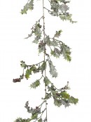 Frosted Christmas Holly Leaves & Berries Vine Garland - 1.8m
