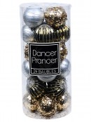 24x Dynamic Mixed Metallic Signature Ribbed & Embellished Baubles | 80mm