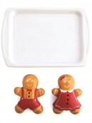 Ceramic Gingerbread Couple Christmas Salt & Pepper Shaker Set