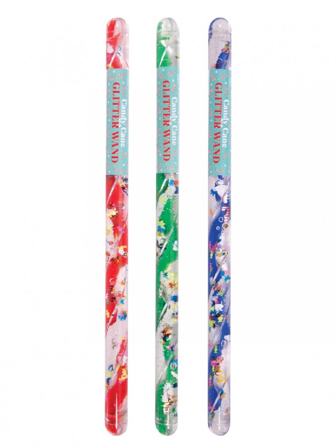 Assorted Sensory Candy Cane Glitter Wand | Christmas Liquid Fidget Toy
