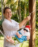 65cm Hanging Summer Santa Hammock Outdoor Nylon Christmas Decoration
