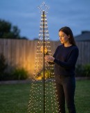 2.1m Aurora Dynamic Dual Colour LED Outdoor Conical Tree | 580 Lights