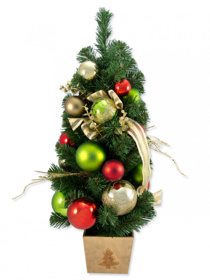 Table Top Trees - Pre-Decorated With Baubles, Twigs & Ribbon - 64cm