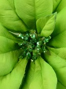 24cm Light Green Poinsettia Flower Christmas Tree Clip Pick