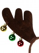 Brown Reindeer Antlers Headband With Sequins & Baubles - One Size Fits Most