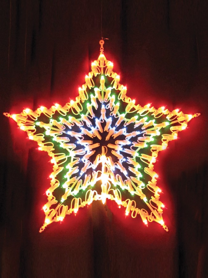 Multi Colour Flashing Star Indoor Illuminated Motif - 54cm