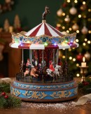 25cm Animated Musical Christmas Carousel With Multi Colour LED Illumination