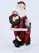 Classic Santa Claus & Mail Post Box Decorative Resin Statue Ornament - 33cm